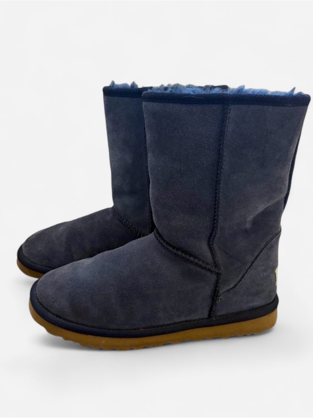 UGG Classic Short Shearling Boots in Navy Blue